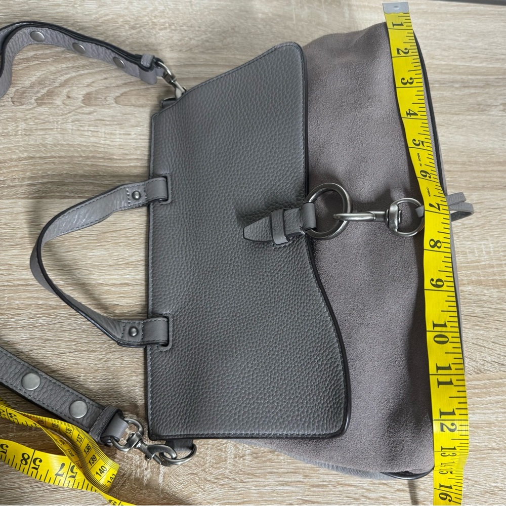 Rebecca Minkoff Medium Keith Grey Suede /Leather Satchel Handbag Shoulder Bag - Picture 12 of 16